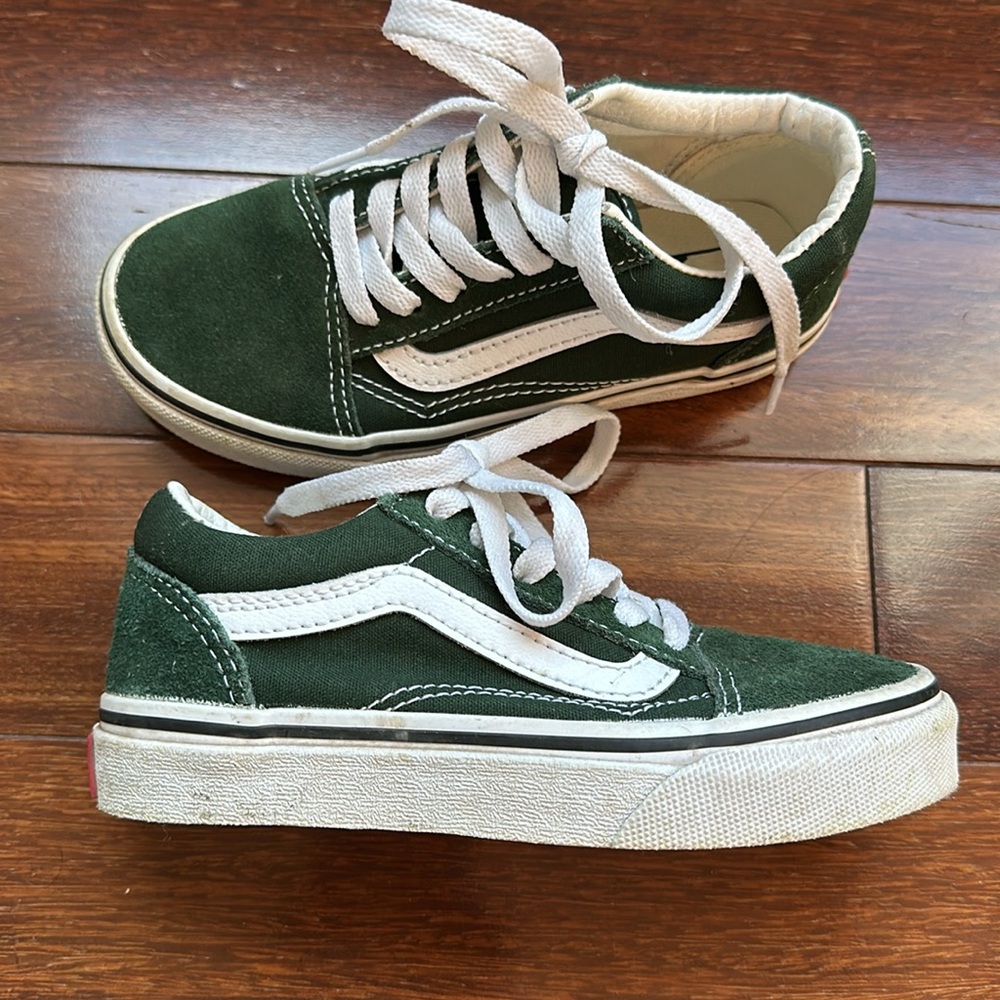 Vans Old Skool little kid green shoes sz. 12.5